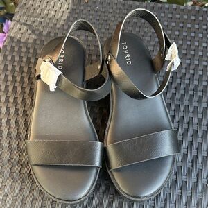 Torrid Black Ankle Strap Sandals